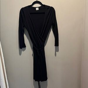 Organic Hemp Black Wrap Dress